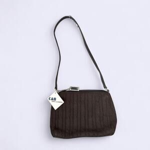 NWT Vintage Brown C&B Croft & Barrow cable sweater knit shoulder bag 💼